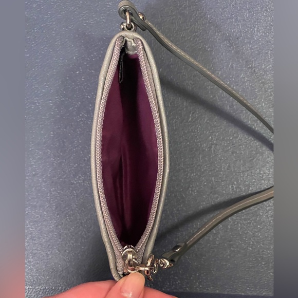 Coach Signature Madison Dotted Wristlet Wallet Purse Silver / Grey - Picture 4 of 7